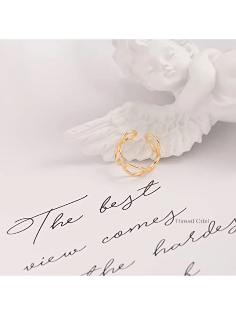 18k Gold Plated Adjustable Circle Ring CZ Stacking Knuckle Rings Fashion Jewelry
